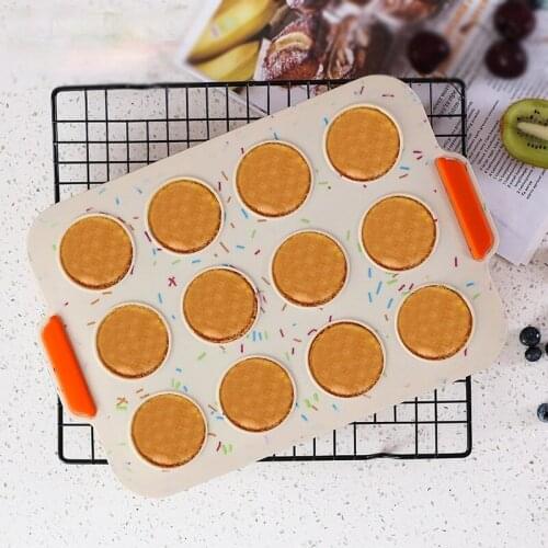 12 Food Grade Silicone Muffin Cup Cake Baking Pan Non-stick Muffin Bread Muffin Household Oven Baking Mold Cake Mold Silicone