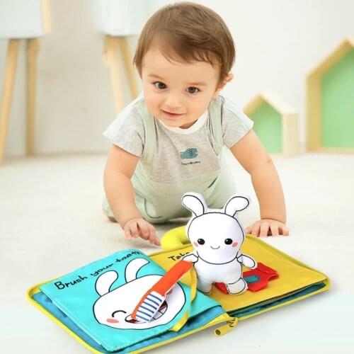 3D Soft Cloth Baby Books Animals&Vehicle Montessori Baby Toys For Toddlers Intelligence Development Washable Unfolding Book Toys