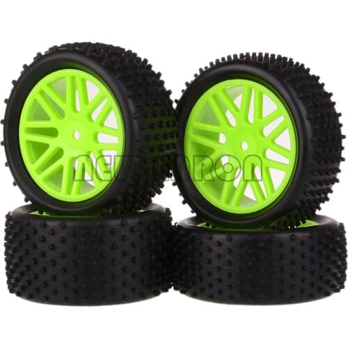 4Pcs 1:10 Front & Rear Off Road Wheels Hub Rim & Rubber RC Tire 88mm For RC Car Part 1/10 HSP 94106 94107 Electric Buggy RedCat