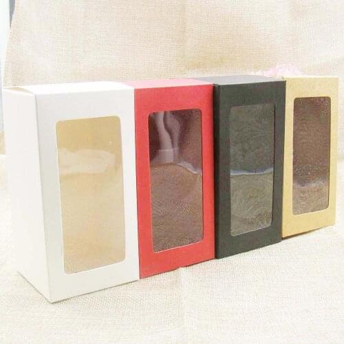 6*6*12cm 4 color White/black/kraft/red paper Window Box Custom Gift Boxes Candy/Cake/Soap/Cookie/Cupcake Display packaging Box