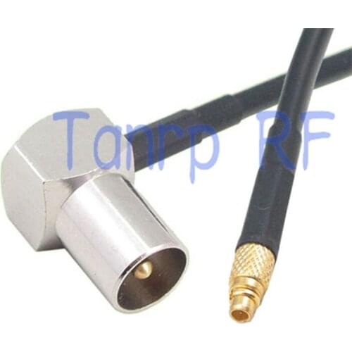 6in TV male rigth angle 90 degree to MMCX male plug straight RF adapter 15CM Pigtail coaxial jumper RG174 extension cord cable