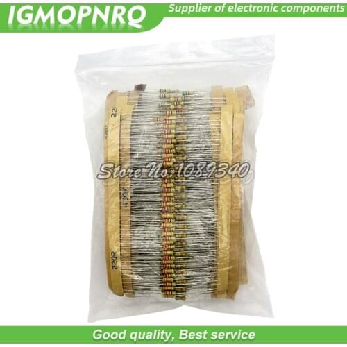 860pcs/lot Carbon Film Resistor Kit 1/4W 5% resistors assorted kit set 43values*20pcs Resistance 1R - 1M Ohm 0.25W resistor pack