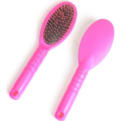 Free Shipping 6pcs Professional Black Pink Anti-Static Loop Pin Cushion Brush Anti-Static Free For Hair Extension/Wig Care