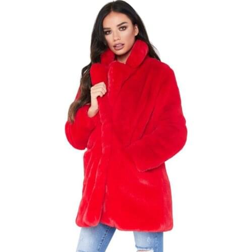 Free shipping 2021 New High quality women Fashion sexy long coats Female Brand winter wart Fur Loose coat Solid color jacket