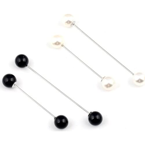 New Fashion Double Head Pearl Brooch Pin Non-slip Simple Fixed Clothes Cardigan Clip Scarf Buckle Men Women Clothing Accessories