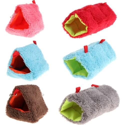 Hamster Nest Sleeping Bed Hanging Cage Fleece Waterproof Warm Winter Hammock Swing Toys Multi-functional For Small Pets