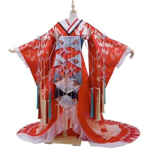 Onmyoji SSR Tamamo no Mae cosplay costume Classic skin Kimono Ancient style full sets A
