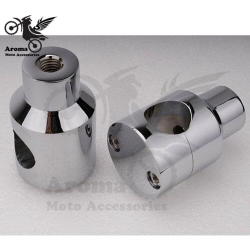 Round chrome motorbike Billet Aluminum Spike 25mm 1" Motorcycle Handlebar Riser For Harley Davidson style moto Custom Cruisers