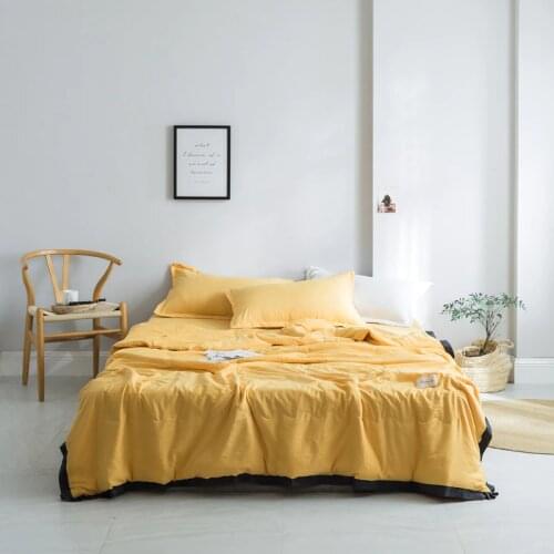 Summer Quilt Solid Color Air Conditioning Comforter yellow Pink Green Grey Thin Throw Blanket soft quilt for queen king beding