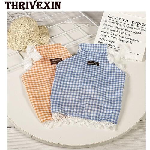 Pet Clothes Summer Cat Clothes Cat Dog Skirt Shirt Plaid Skirt Teddy Bichon Small Dog Clothes Cute Cat Skirt Dog Fashion Dress