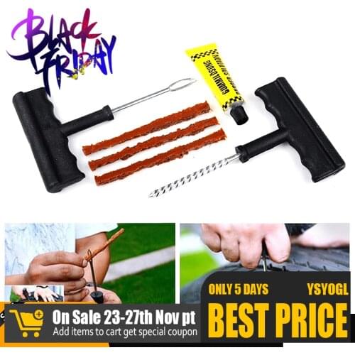Car Tire Repair Tool Kit Set Block Air Leak For Truck Bike Emergency Tubeless Tire Tyre Fast Puncture Plug Repair Auto Accessory