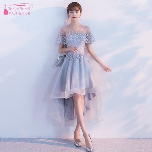 High Low New Bridesmaid Dresses With Wrap Fashion Short Front Long Back new years eve dress wedding guest dress JQ49