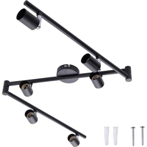 4/6 Head LED Ceiling light GU10 Rotatable angle adjustable Lamp Black Silver for Living Room bedroom AC90-260v Spot Lighting