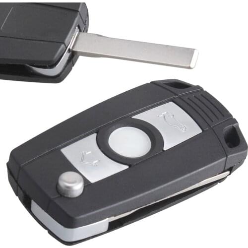 3 Buttons Refit Key Remote Fob Shell Case Replacement No Chip Uncut Car Flip Key Fit for BMW E81 E46 E39 E63 E38 E83 E53 E36 E85