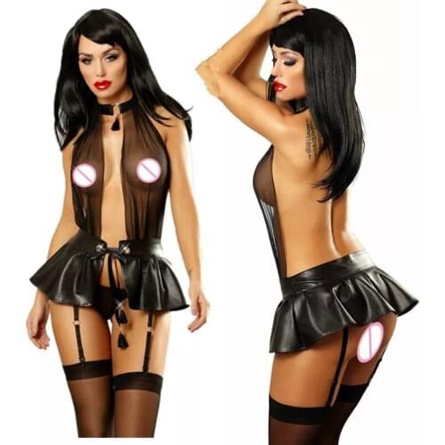 Sexy Leather Fishnet Lingerie Sexy Backless Summer Dress Sexy Net Lingeries Fishnet Clothing