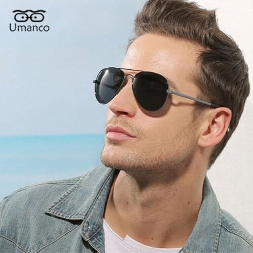 Umanco Polarized Sunglasses for Men Discoloration Toad Mirror Driver Travel Pilot Sun Glasses Vintage Male Eyewear UV400