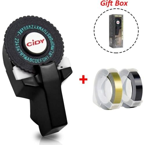 Black Embossing Label Maker for MOTEX E101 Upgrade Version CIDY C101 Mini DIY Manual Typewriter fit for 9mm 3D label Tape
