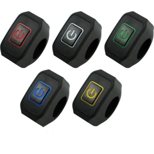 22mm 7/8'' Motorcycle Handlebar Switch Momentry Buttton For Electric Star Kill Waterproof Control Switch Button with LED light