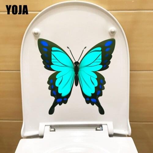 YOJA 22X21.6CM Beautiful Butterfly WC Decor Wall Sticker Creative Cartoon Bedroom Home Toilet Decal T1-2161