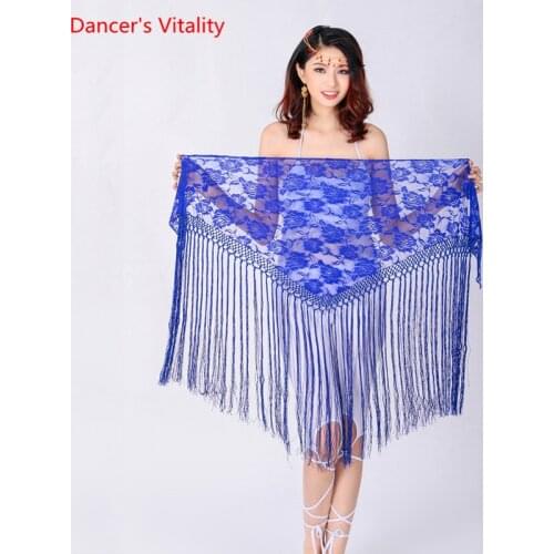 Belly Dance Hip Scarf Lace Tassel Triangle Belt Practice Skirt Female Elegant Long Fringed Profession Performance Clothing