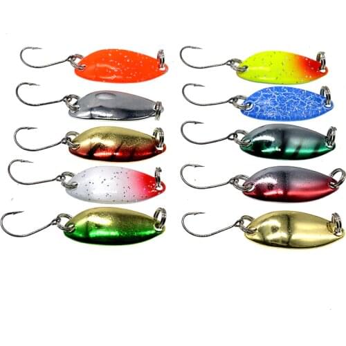 10Pcs 2.5g Trout Spoon Lure Metal Bait Fishing Lurer Material Freshwater Fishing Tackle Isca Artificial Lake Fishing