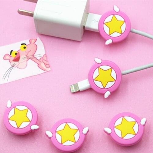 10PCS Mini Cute Silicone USB Cable Protector Data Line Cord Protection Case Cable Winder Cover For iPhone 5 6 6s 7 Plus 8