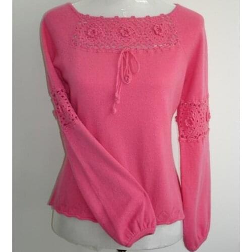 100%Cashmere Sweater Women Sweet Girl Purple Rose Red Sweaters Rose Red Natural Warm High Quality Clearance Sale Free Shipping