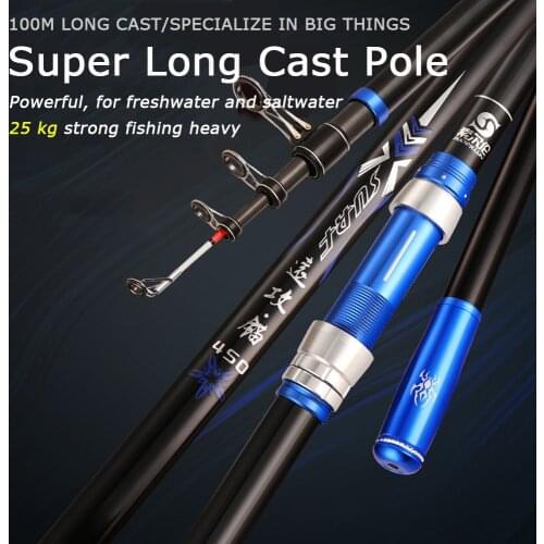 2.4M 2.7M 3.0M 3.6M 3.9M 4.2M 4.5M 5.4M Long Cast Rock Fishing Rod M Power Luminous Tip Telescopic Spinning Surf Trolling Rods