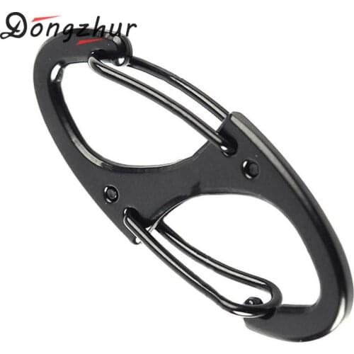 2/5/10pcs Aluminum Key Chain Clip Double Snap Hook Keyring Snap Karabiner Hook Camping Key Balck