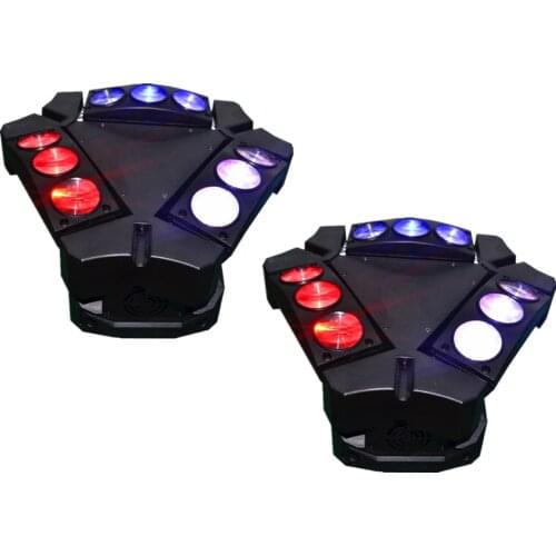 2pcs/lot LED Spider Light /9x10W LED Infinite Rotated Beam Moving Head Lights/RGBW Endless Rotate Beam Effect DJ Stage Lighting