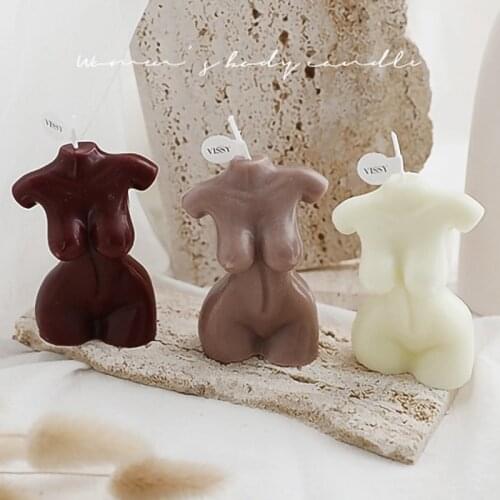 3D Female Nude Body Sculpting Torso Statue Scented Candles Home Decoration Crafts Ccented Candles Wedding Bedroom Party Decor