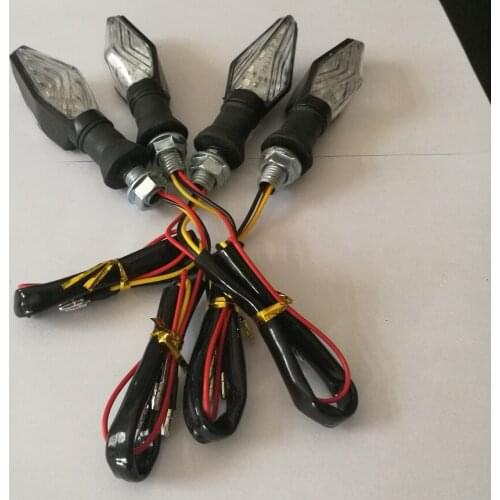 4pcs/set Universal 12LED Motorcycle Turn Signal Indicator Light Blinker Amber+Blue