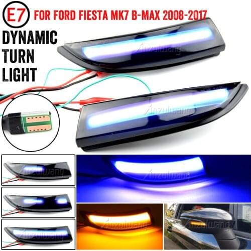 Car LED Dynamic Turn Signal Light Rearview Mirror Light Blinker for Ford Fiesta MK6 VI/UK MK7 2008-2017 B-Max