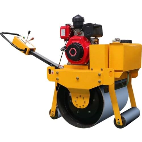 Hongda gx160 gasoline Small-scale roller 1 ton vibrating walk-behind single-dual steel wheel roller compactor