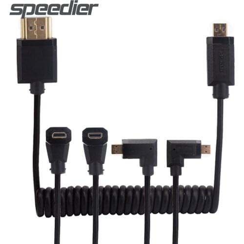 MICRO-HDMI D TYPE HDMI-compatible Digital Single Lens Reflex 4K HD stretch Coiled spring cable thin cable LEFT UP DOWN RIGHT