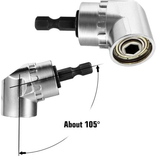 105 Degree Right Angle Screwdriver Bits Holder Adapter Screw Driver Tool 1/4"