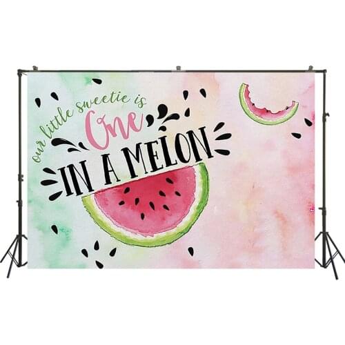 HUAYI Photography Backdrops Birthday Photo Backdrop Watermelon Baby Shower Birthday Party Decor Banner Photo Background W-2009