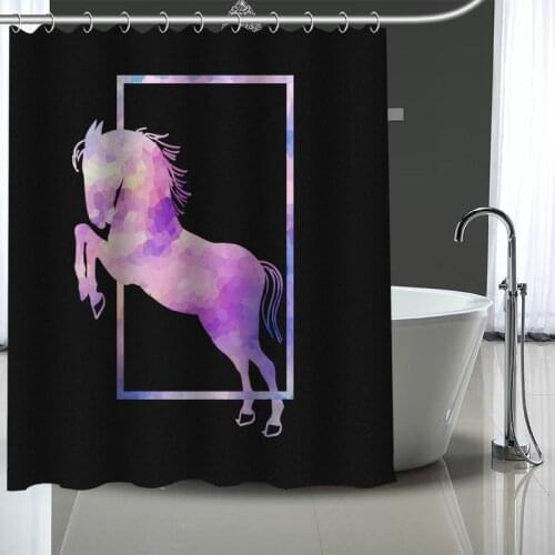 Hot Sale Horse Custom Pattern Polyester Bath curtain Waterproof Shower Curtains DIY Bath Screen Printed Curtain for Bathroom