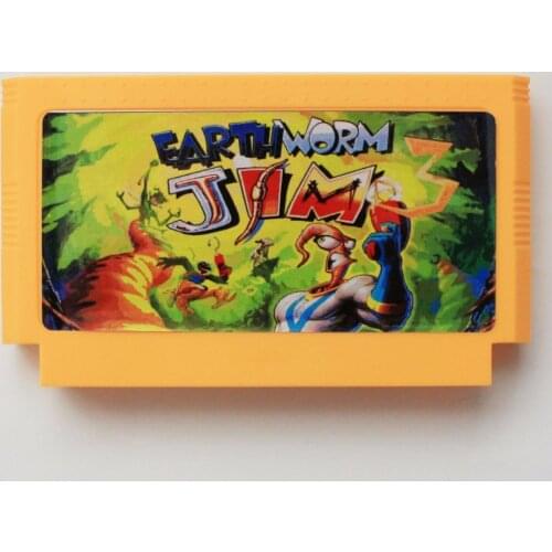 Hot Sale New Arrival Earthworm Jim 3 High Quality 8 Bit 60 Pins Game Cartridge
