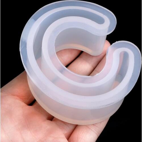 JAVRICK 1 PC 3.5x13.5cm Open Cuff Silicone Mold Jewelry Making Transparent Bracelet Bangle Mould For Resin Flower DIY #2S90940