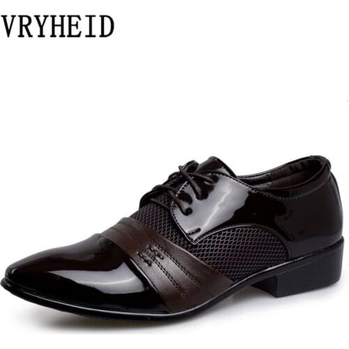 VRYHEID New Classic Business Mens Dress Shoes Fashion Elegant Formal Wedding Shoes Men Office Breathable Oxford Shoes For Men