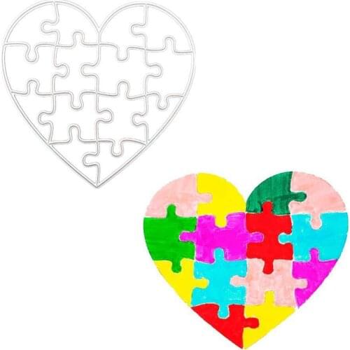 Love Puzzle Metal Cut Dies Stencils for Scrapbooking Stamp/Photo Album Decorative Embossing DIY Paper Cards