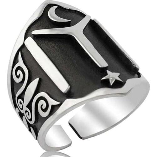 Solid 925 Sterling Silver Double Headed Eagle Archer Thumb Mens Ring Adjustable Size