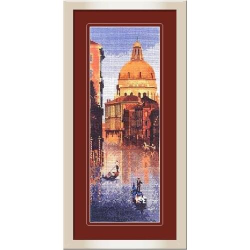 Hand-embroidered Suite Fishxx Cross Stitch Kit C142 Venice Scenic Architectural Landscape Accurate Printing Decorative Paintings