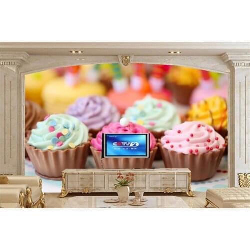 Custom 3D wallpaper,Cake Closeup Food wallpapers papel de parede,hotel restaurant dining room TV wall kitchen wallpaper