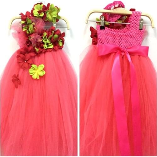 Princess Girls Flower Tutu Dress For 2-10Y Wedding Birthday Party Girls Flowers Party Fluffy Tulle Dresses For Photo props