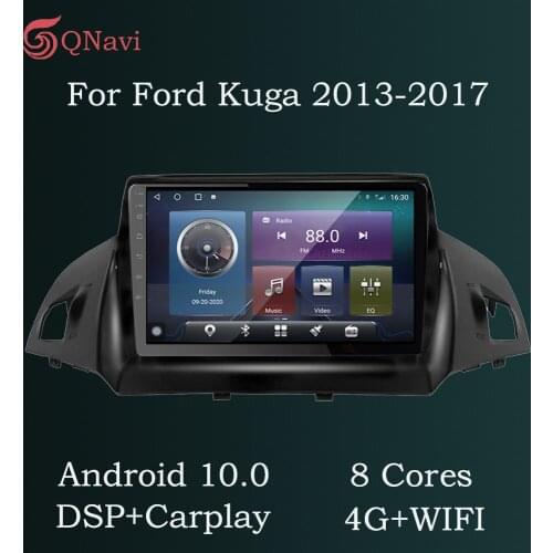 QNavi Android 10.0 Car Radio Navigation GPS Tape Recorder For Ford Kuga 2 Escape 3 2013-2017 WIFI 4G 8-Core Blu-ray 9 IPS Screen