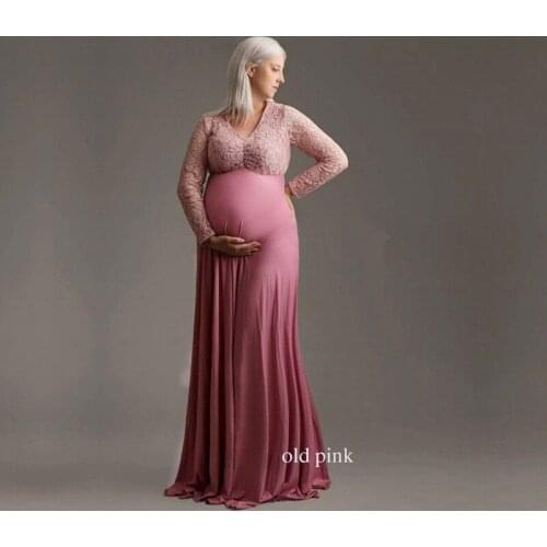Maternity Photography Props Pregnancy Clothes Maxi Maternity photography Dress Cotton Maternity Dress For photography Props