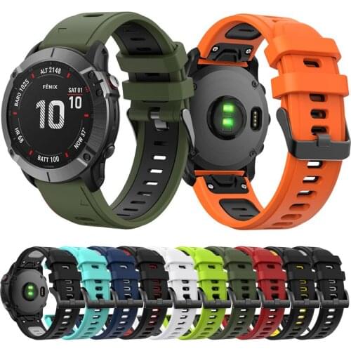 Smart Watch Band Strap For Garmin Fenix 6 6S 6X Pro 5X 5 5S Plus 3HR D2 S60 Quick Release Soft Silicone Easyfit Wristband Belt