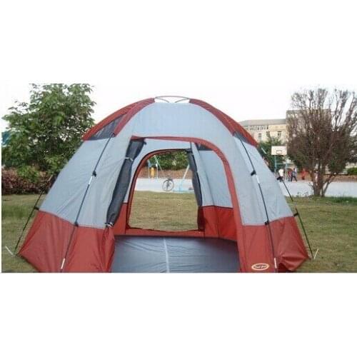 A hexagonal tent double layer 3000 outdoor camping tents the end of oxford